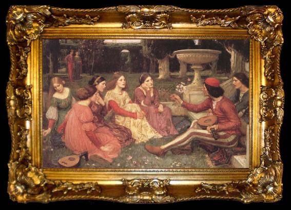 framed  John William Waterhouse A Tale from The Decameron (mk41), ta009-2